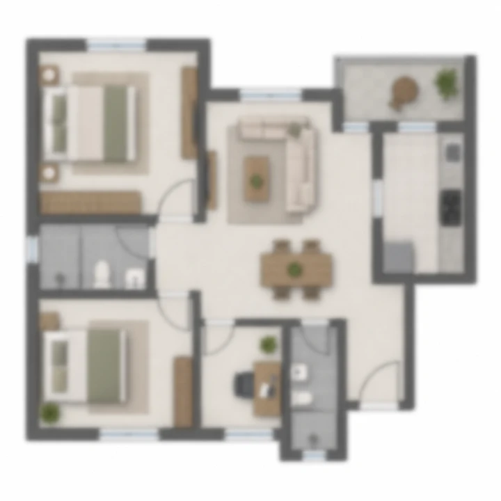 Aparna Shettigere 2.5 BHK indicative floor plan